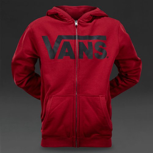 Vans Classic Zip Hoodie Redrum / Black for Boys